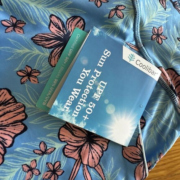 Coolibar Womens Blue Floral Top Skort Set M UPF 50+ Sun Protection NWT - Picture 14 of 16